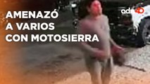 Sujeto entra a un bar en michoacán y amenaza a los comensales con una motosierra