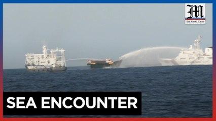Chinese water cannon injures crew; Philippine boat damaged