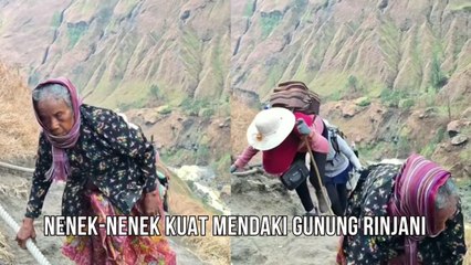 Tak Kalah Dengan Anak Muda, Seorang Nenek Tua Kuat Menanjaki Gunung Rinjani
