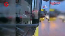 Kadıköy'de araca çarpan otobüs şoförü, sürücüyü ezmeye çalıştı