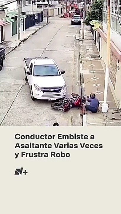 Conductor embiste a asaltante varias veces y frustra robo - N+