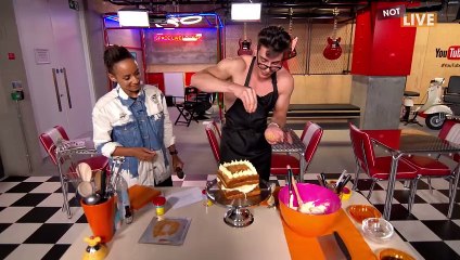 Adele Roberts with Topless Baker, cake and electric shocks - Stand Up To Cancer