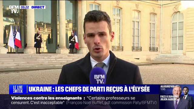 Emmanuel Macron reçoit les chefs de parti à l'Élysée pour évoquer la guerre en Ukraine