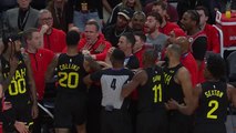 Touchline scuffle mars wild ending as Chicago Bulls beat Utah Jazz