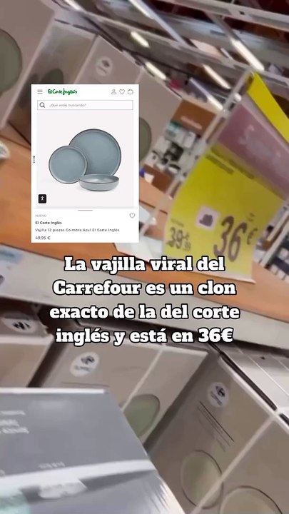 La vajilla viral de Carrefour que es un clon de la de El Corte Inglés