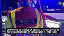 Un hombre de 51 años en estado grave después de sufrir quemaduras en un incendio en Torrejón