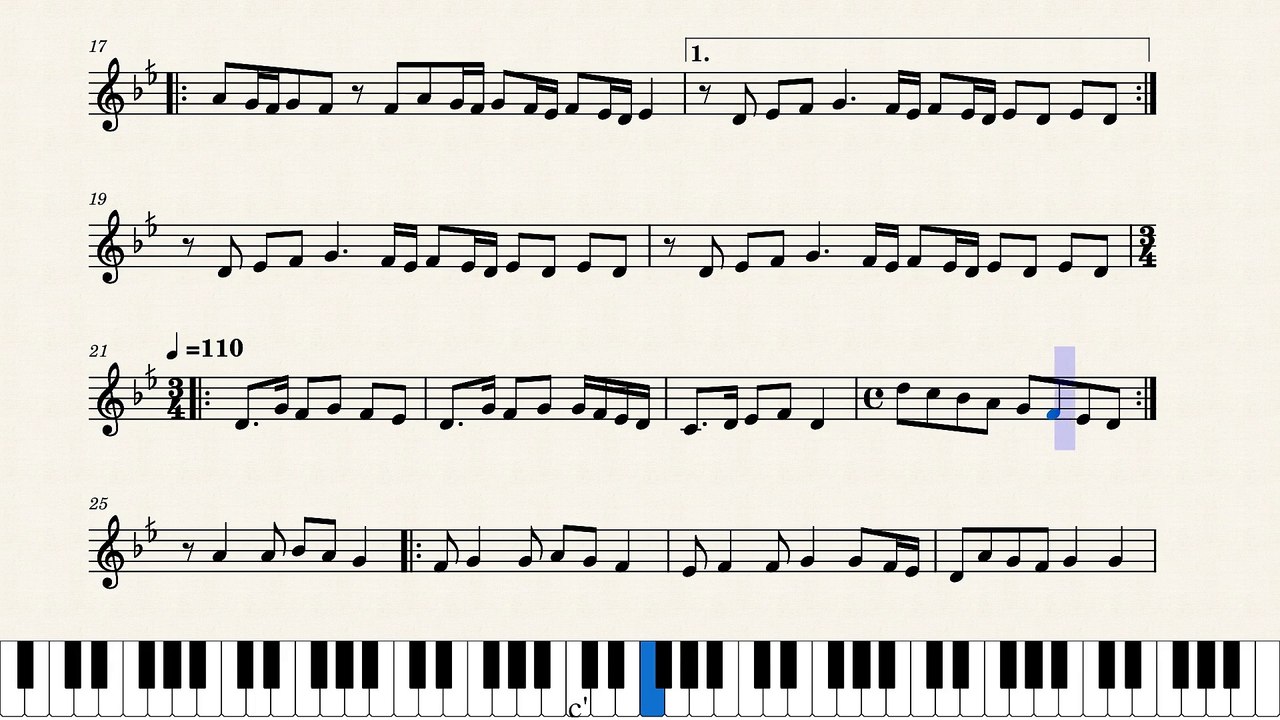 النوتة الموسيقية ,,,,,,للمقطع,,,يا حبيبى يا عبير الشوق يا حبيبى,,,,,تدوين ماهر الغمرى
