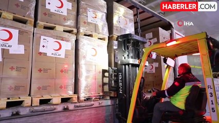 Türk Kızılayı'nın 7'nci 'İyilik Gemisi' Gazze'ye uğurlandı