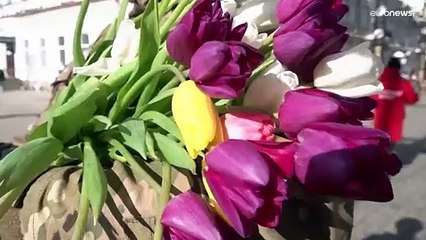 شاهد: في عيد المرأة.. الجيش الروسي يوزع الزهور على النساء العابرات