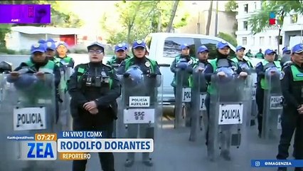 Elementos de la SSC CDMX se alistan para la marcha del 8M