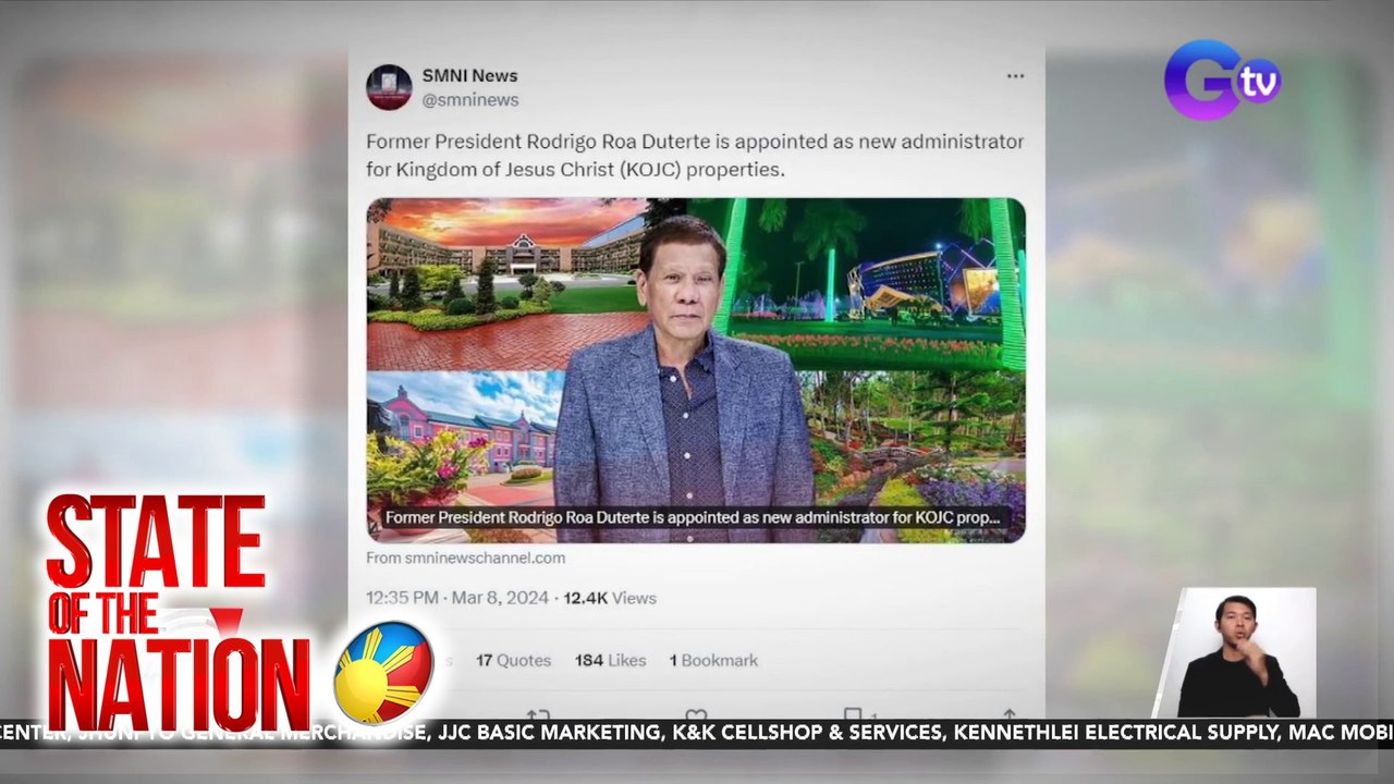 Pastor Apollo Quiboloy, hindi raw dadalo sa pagdinig ng kamara tungkol sa prangkisa ng SMNI | SONA