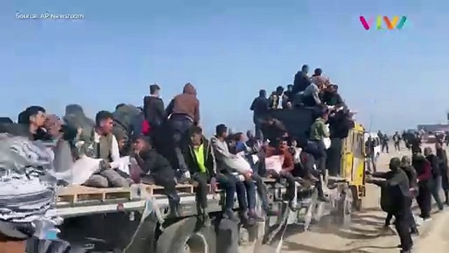 Mengharukan! Momen Warga Palestina Kejar Truk Bantuan Gaza