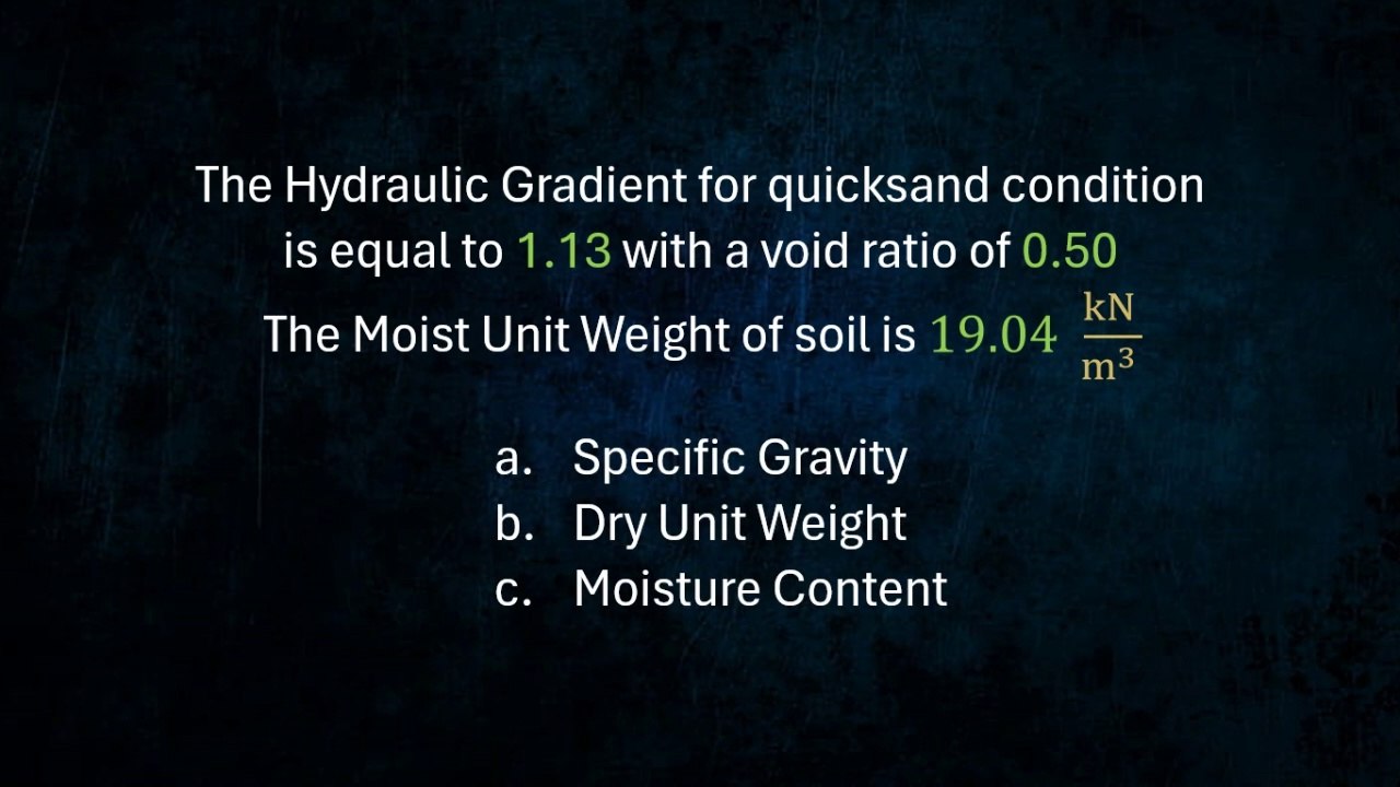CE Board HGE Problem 21 (Hydraulics and Geotechnical Engineering) - CE NOV 2012