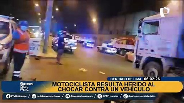 Motociclista resulta herido tras chocar contra auto en el Cercado de Lima