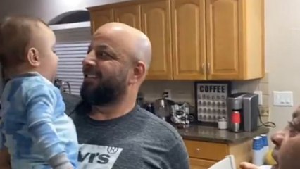 Adorable 6-month-old baby struck by disbelief upon seeing bald grandpa & his brother next to each other