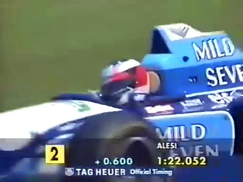 F1 – Michael Schumacher (Benetton Renault V10) laps in qualifying – Spain 1995