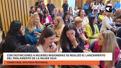 Con distinciones a mujeres misioneras se realizó el lanzamiento del Parlamento de la Mujer 2024