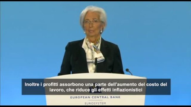 Lagarde: crescita eurozona resta debole, graduale ripresa nel 2024