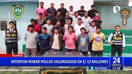 Detienen a 25 personas que intentaban robarse más de 500 mil pollos valorizados en S/12 millones