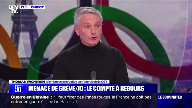 Grèves pendant les Jeux Olympiques: La responsabilité, c'est de revenir à la raison pour que les Jeux se passent comme une belle fête , affirme Thomas Vacheron (CGT)
