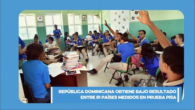 República Dominicana obtiene baja calificación entre 81 países en pruebas PISA
