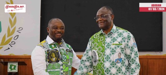 PDCI-RDA- cérémonie de passation de charges entre Maurice Kacou Guikahué et Emmou Sylvestre