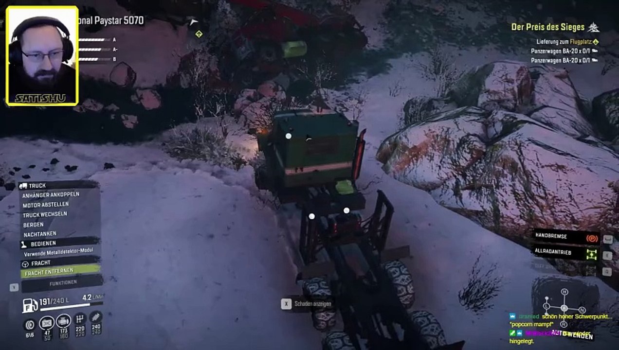 Nächtlicher Panzertransport. SnowRunner #384