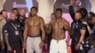 Joshua and Ngannou face-off at weigh-in ahead of heavyweight bout