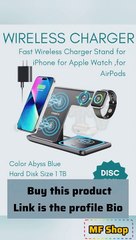 Fast Wireless Charger Stand for iPhone , Apple Watch (Black)