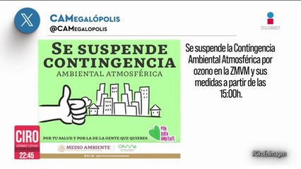 Se suspende la contingencia ambiental en CDMX y Edomex