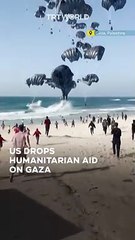 Mass Airdrop of aid on Gazan coast