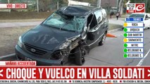 Choque y vuelco en Villa Soldati: hay un herido