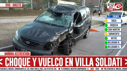Choque y vuelco en Villa Soldati: hay un herido