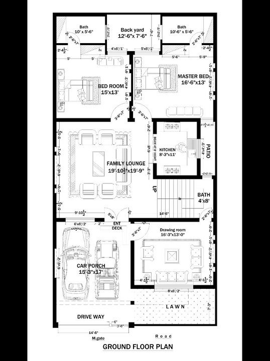 7 Marla Beautiful House  Planning and 3D Front Elevation | Sahiwal Architecture & Designer