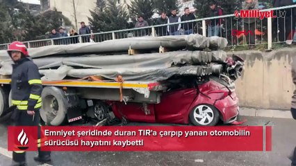 Demir yüklü TIR'a çarpan sürücü feci şekilde can verdi!