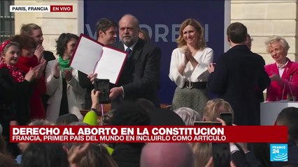 Con la ceremonia de sellado de la Constitución se consagra el aborto como derecho en Francia