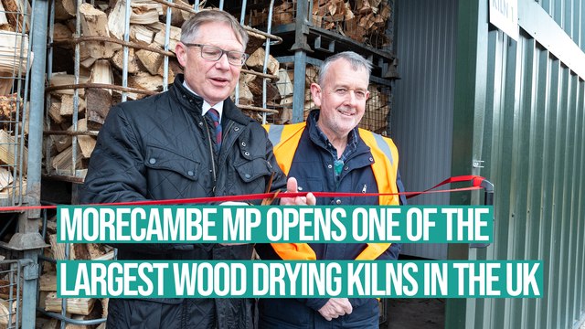 Morecambe MP David Morris opens one of largest wood drying kilns in the UK