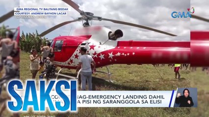 Helicopter, nag-emergency landing dahil sa sumabit na pisi ng saranggola sa elisi | Saksi