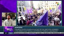 En España Manifestantes exigen igualdad de salarios entre hombres y mujeres