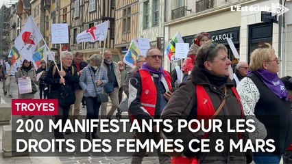 200 personnes manifestaient pour les droits des femmes ce vendredi 8 mars à Troyes