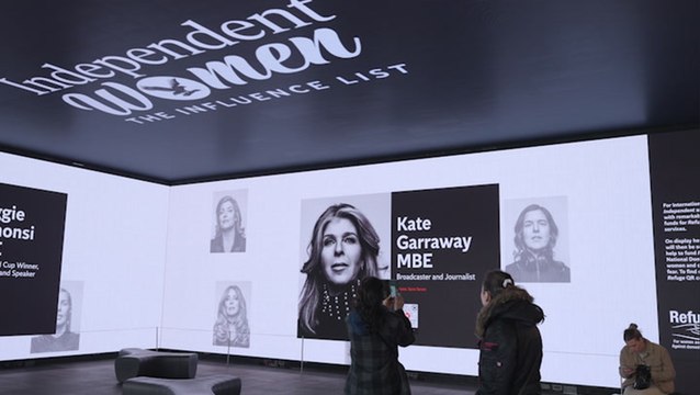 Inside the exhibition at Outernet celebrating influential women