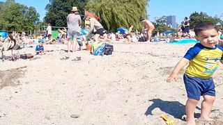 Canada, Summertime at Kitsilano Beach walking in sexy girls in sunny hot day in beach