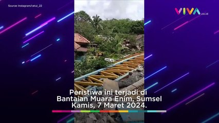 Video CCTV Crane Roboh Timpa Kereta Api di Muara Enim