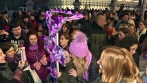 Partidos políticos defienden los derechos de la mujer en la manifestación del 8M