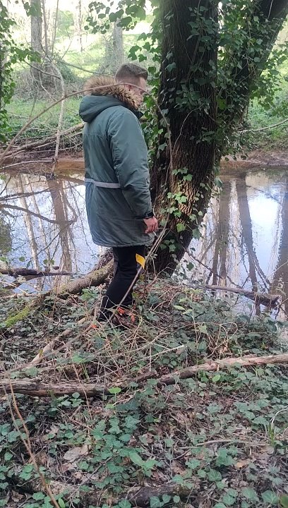 Man Jumps Into Knee-Deep Mud