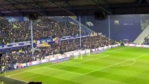 Leeds fans celebrate going 1-0 up at Hillsborough