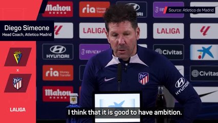 Simeone to keep being ambitious at Atleti