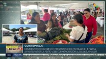 Movimientos sociales participan en la marcha del 8M en Guatemala