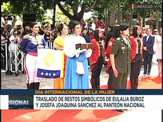 Vpta. Delcy Rodríguez recibe los restos de Joaquina Sánchez y Eulalia Buroz en el Panteón Nacional