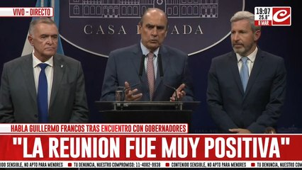 Habla el ministro del Interior, Guillermo Francos: "La reunión fue muy positiva"
